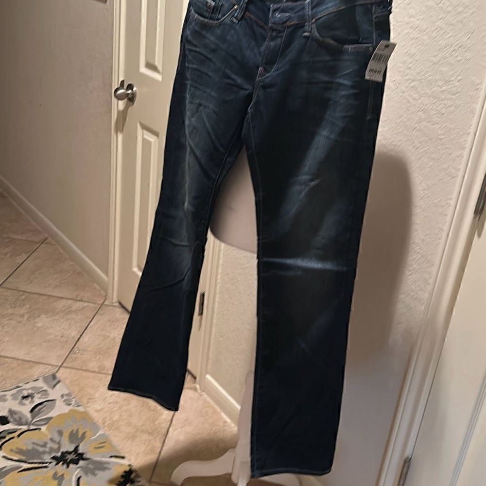 Mavi Olivia Womens Size 27 Denim Blue Jeans Low Rise Straight Leg Dark Wash NWT